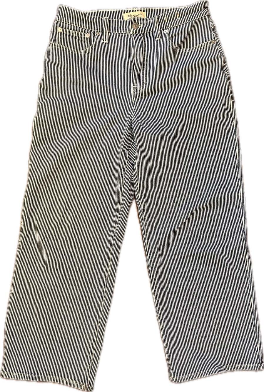 Madewell The Perfect Vintage Wide-Leg Crop Jean in Hickory Stripe 29